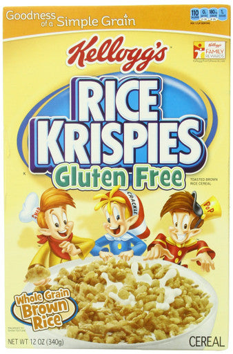 Kellogg's Rice Krispies Gluten Free Cereal, Whole Grain Brown Rice, (Pack of 4)